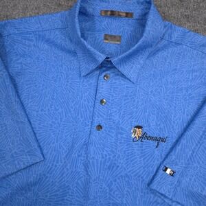 Nike Tiger Woods Polo Shirt Mens Large Blue Geometric Performance Abenaqui Y2K